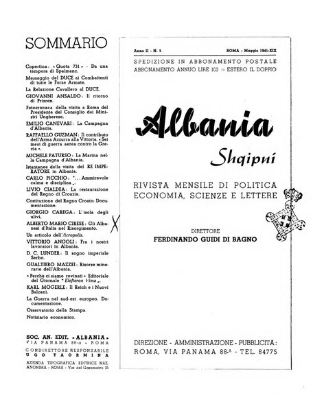 Albania rivista mensile di politica, economia, scienze e lettere