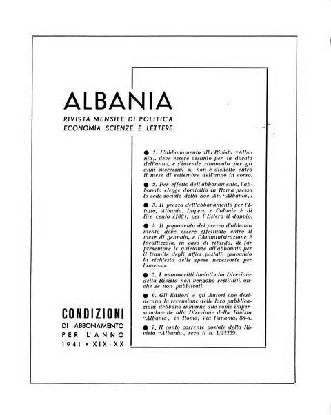 Albania rivista mensile di politica, economia, scienze e lettere