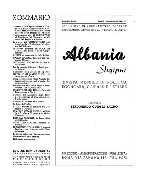 Albania rivista mensile di politica, economia, scienze e lettere