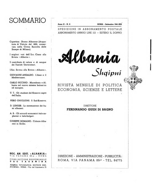 Albania rivista mensile di politica, economia, scienze e lettere