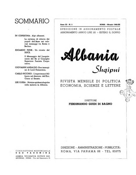 Albania rivista mensile di politica, economia, scienze e lettere