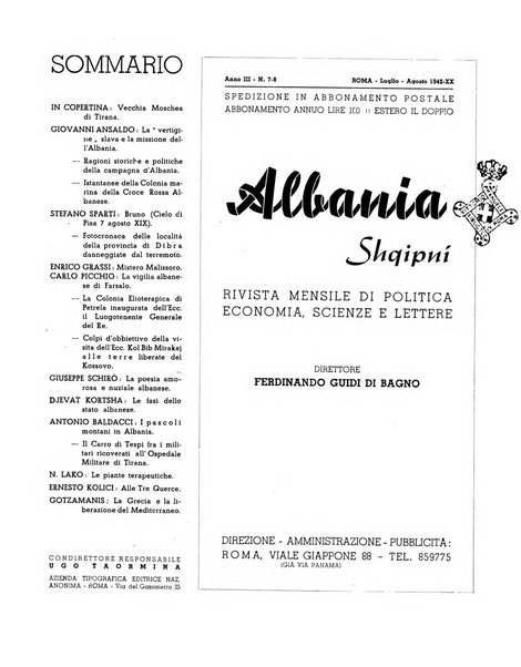 Albania rivista mensile di politica, economia, scienze e lettere