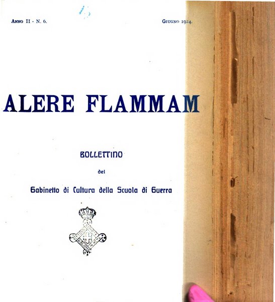 Alere flammam bollettino del Gabinetto di cultura della scuola di guerra