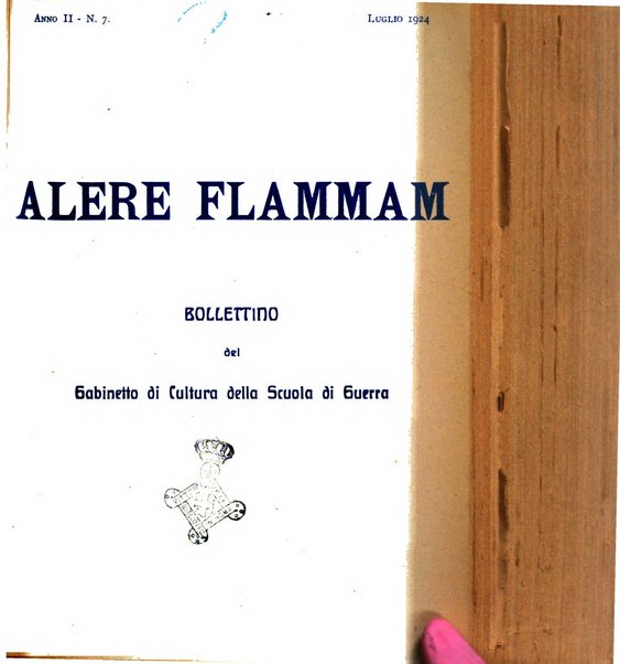 Alere flammam bollettino del Gabinetto di cultura della scuola di guerra