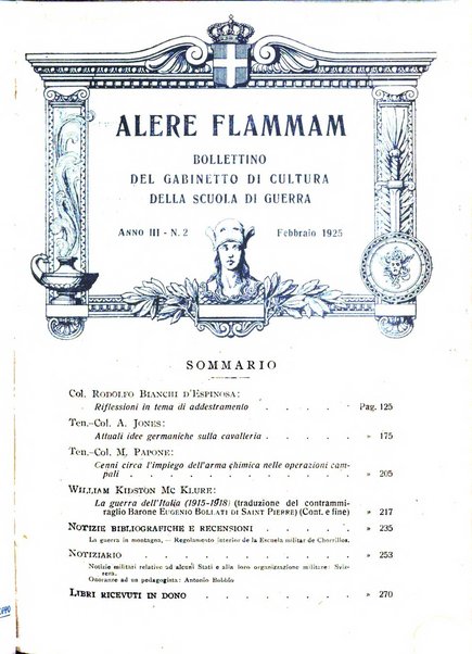 Alere flammam bollettino del Gabinetto di cultura della scuola di guerra