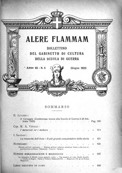 Alere flammam bollettino del Gabinetto di cultura della scuola di guerra