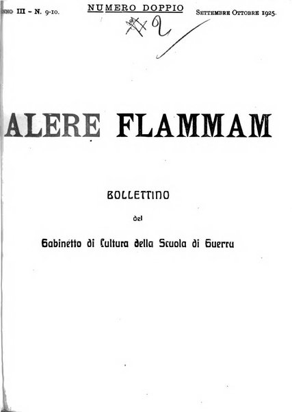 Alere flammam bollettino del Gabinetto di cultura della scuola di guerra