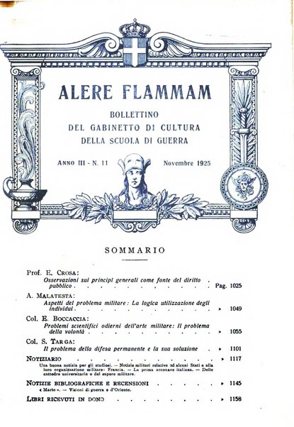 Alere flammam bollettino del Gabinetto di cultura della scuola di guerra