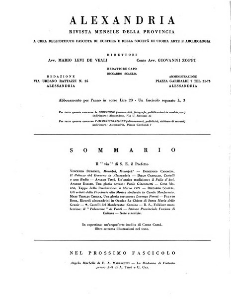Alexandria rivista mensile della Provincia