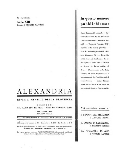 Alexandria rivista mensile della Provincia