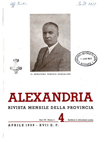 Alexandria rivista mensile della Provincia