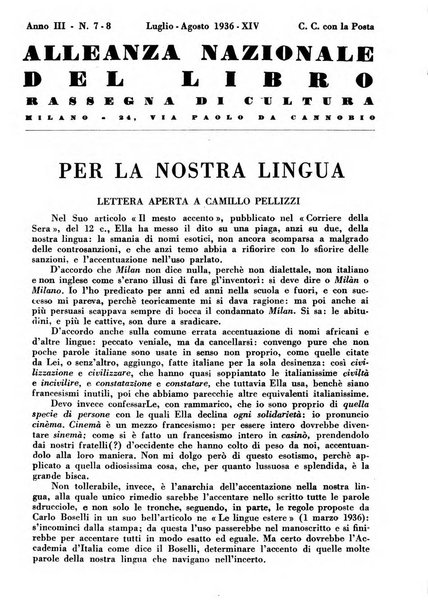 Alleanza nazionale del libro rassegna di cultura