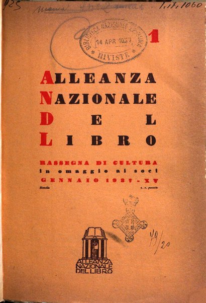 Alleanza nazionale del libro rassegna di cultura