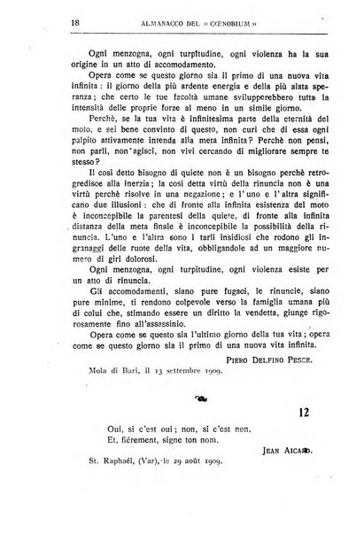 Almanacco del Coenobium confessioni e professioni di fede