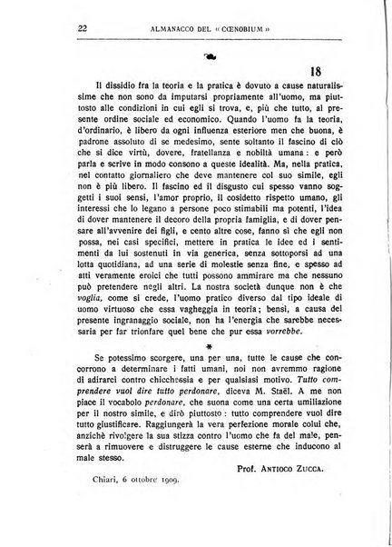 Almanacco del Coenobium confessioni e professioni di fede