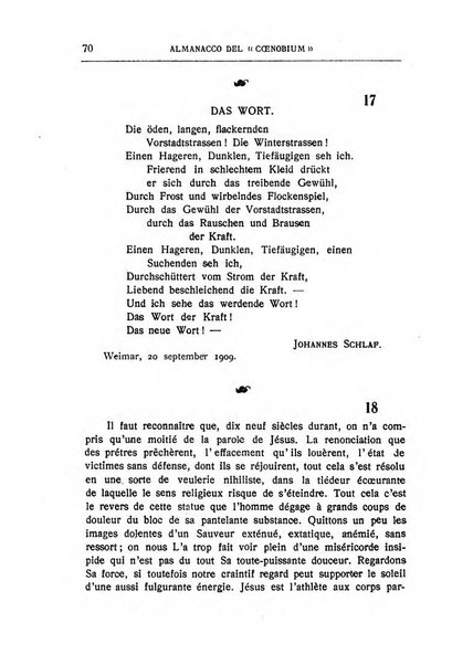 Almanacco del Coenobium confessioni e professioni di fede