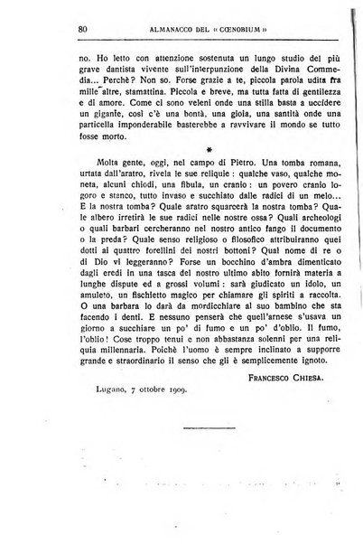 Almanacco del Coenobium confessioni e professioni di fede