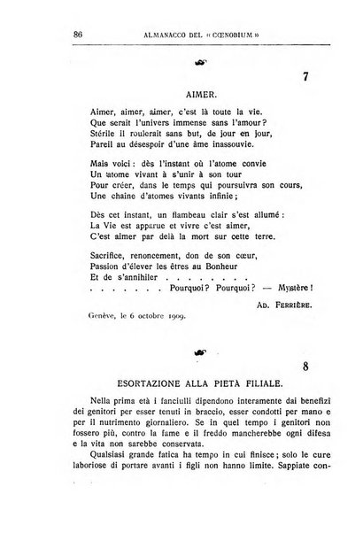 Almanacco del Coenobium confessioni e professioni di fede