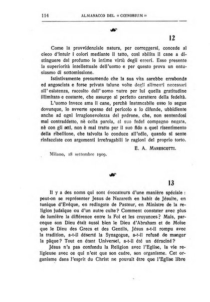 Almanacco del Coenobium confessioni e professioni di fede