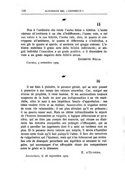 Almanacco del Coenobium confessioni e professioni di fede