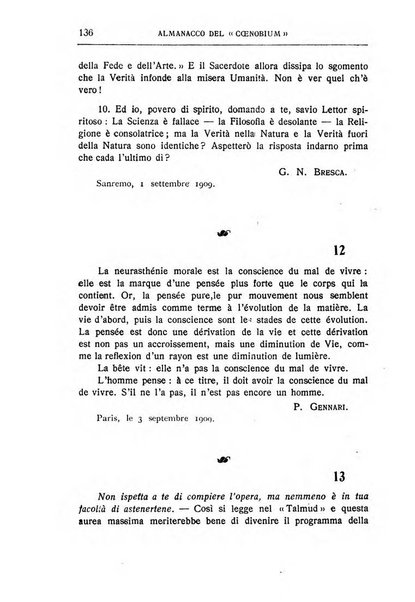 Almanacco del Coenobium confessioni e professioni di fede