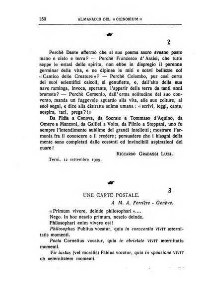 Almanacco del Coenobium confessioni e professioni di fede