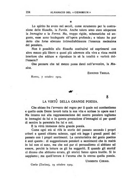 Almanacco del Coenobium confessioni e professioni di fede