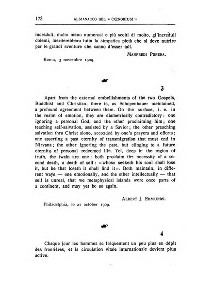 Almanacco del Coenobium confessioni e professioni di fede