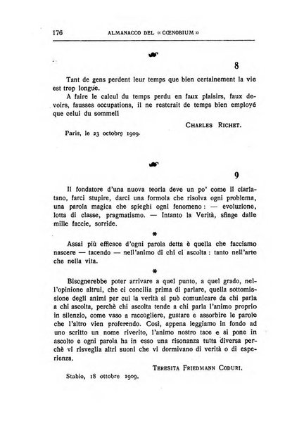 Almanacco del Coenobium confessioni e professioni di fede