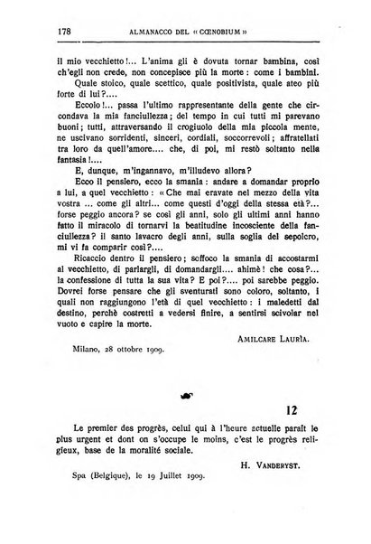 Almanacco del Coenobium confessioni e professioni di fede