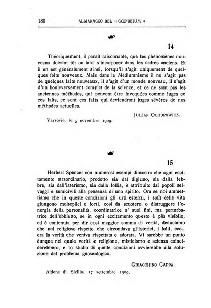 Almanacco del Coenobium confessioni e professioni di fede