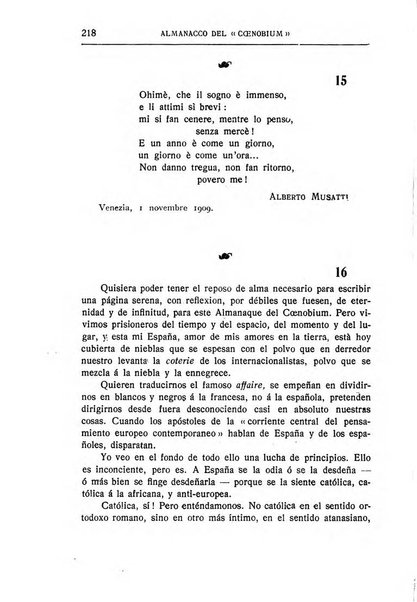 Almanacco del Coenobium confessioni e professioni di fede