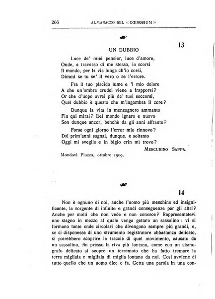 Almanacco del Coenobium confessioni e professioni di fede