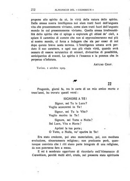 Almanacco del Coenobium confessioni e professioni di fede