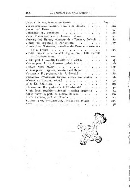 Almanacco del Coenobium confessioni e professioni di fede