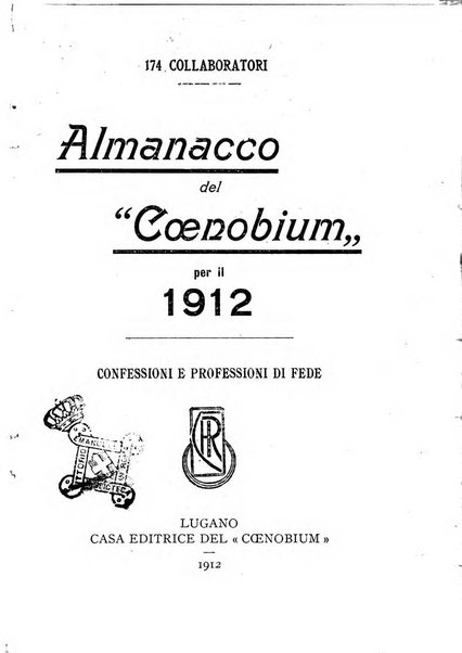 Almanacco del Coenobium confessioni e professioni di fede