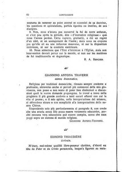 Almanacco del Coenobium confessioni e professioni di fede