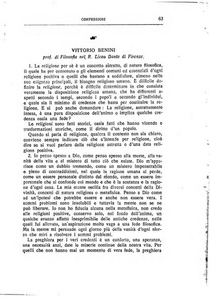 Almanacco del Coenobium confessioni e professioni di fede