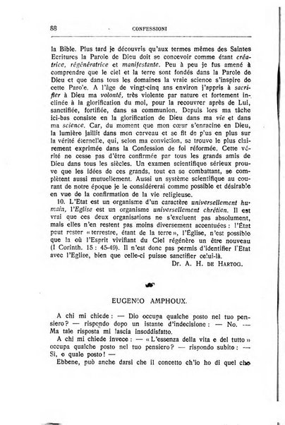 Almanacco del Coenobium confessioni e professioni di fede