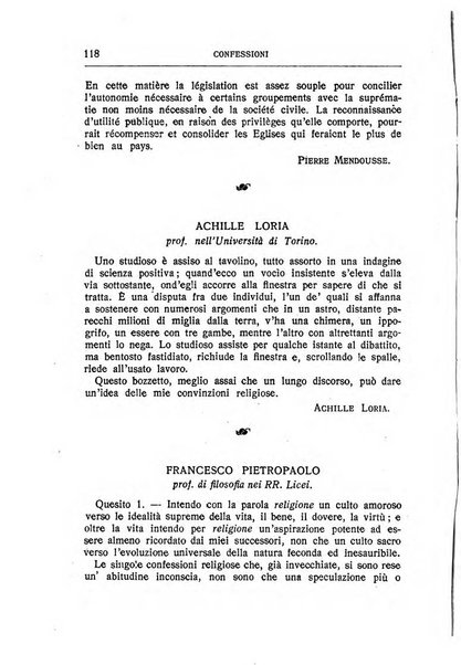 Almanacco del Coenobium confessioni e professioni di fede