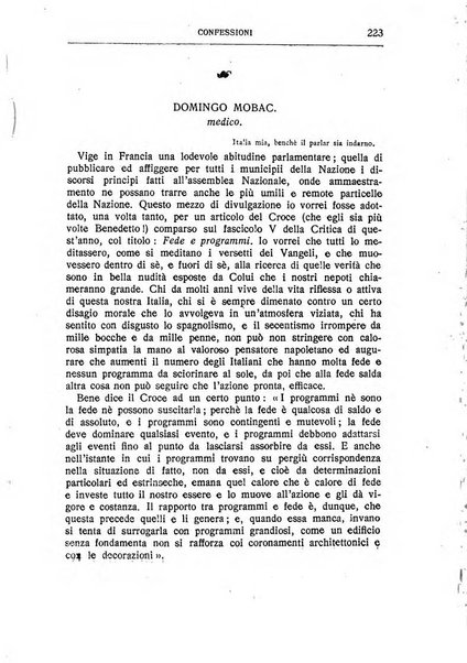 Almanacco del Coenobium confessioni e professioni di fede