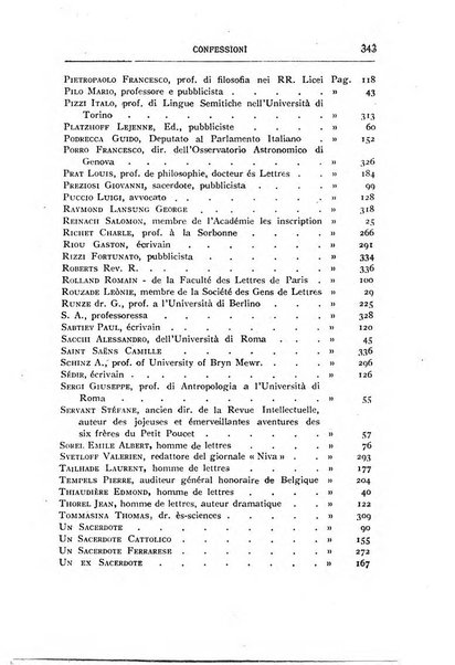 Almanacco del Coenobium confessioni e professioni di fede