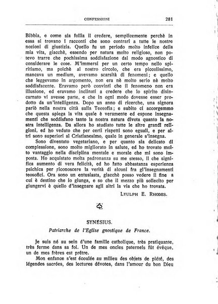 Almanacco del Coenobium confessioni e professioni di fede