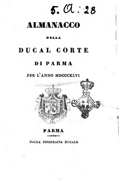 Almanacco della Ducal corte di Parma per l'anno ...