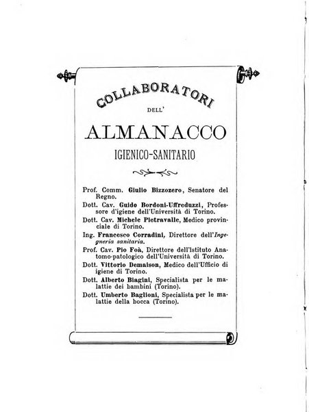 Almanacco igienico-sanitario ... della citta e provincia di Torino