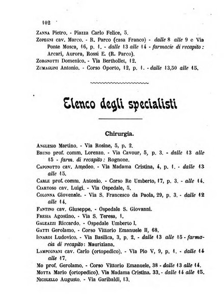 Almanacco igienico-sanitario ... della citta e provincia di Torino