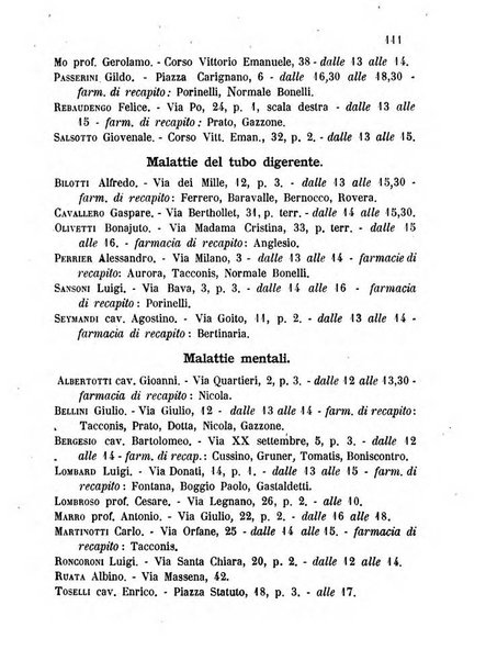 Almanacco igienico-sanitario ... della citta e provincia di Torino