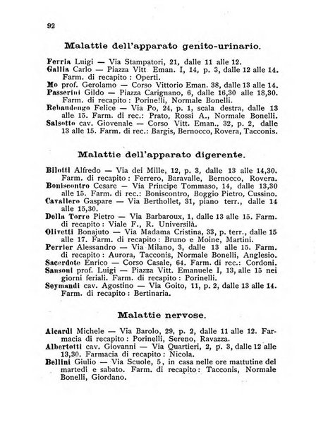 Almanacco igienico-sanitario ... della citta e provincia di Torino