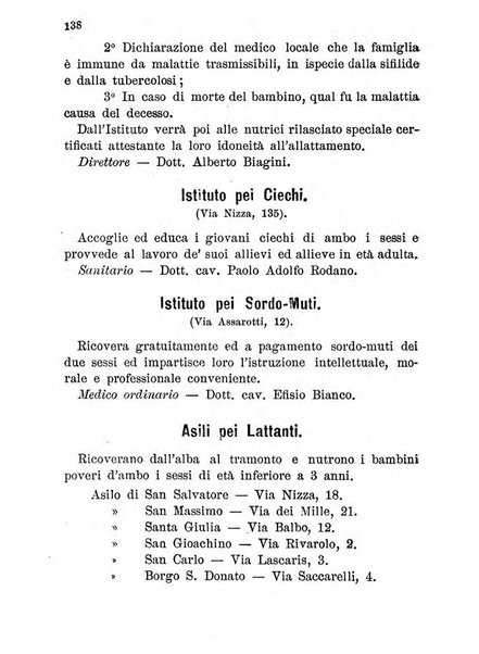 Almanacco igienico-sanitario ... della citta e provincia di Torino