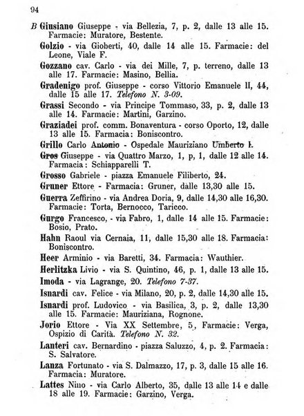 Almanacco igienico-sanitario ... della citta e provincia di Torino